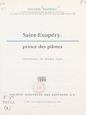 cover image of Saint-Exupéry, prince des pilotes
